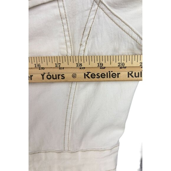 Faded Glory  Jacket Womens L White Button-Down Multiple Pockets Casual Coat - Picture 8 of 10